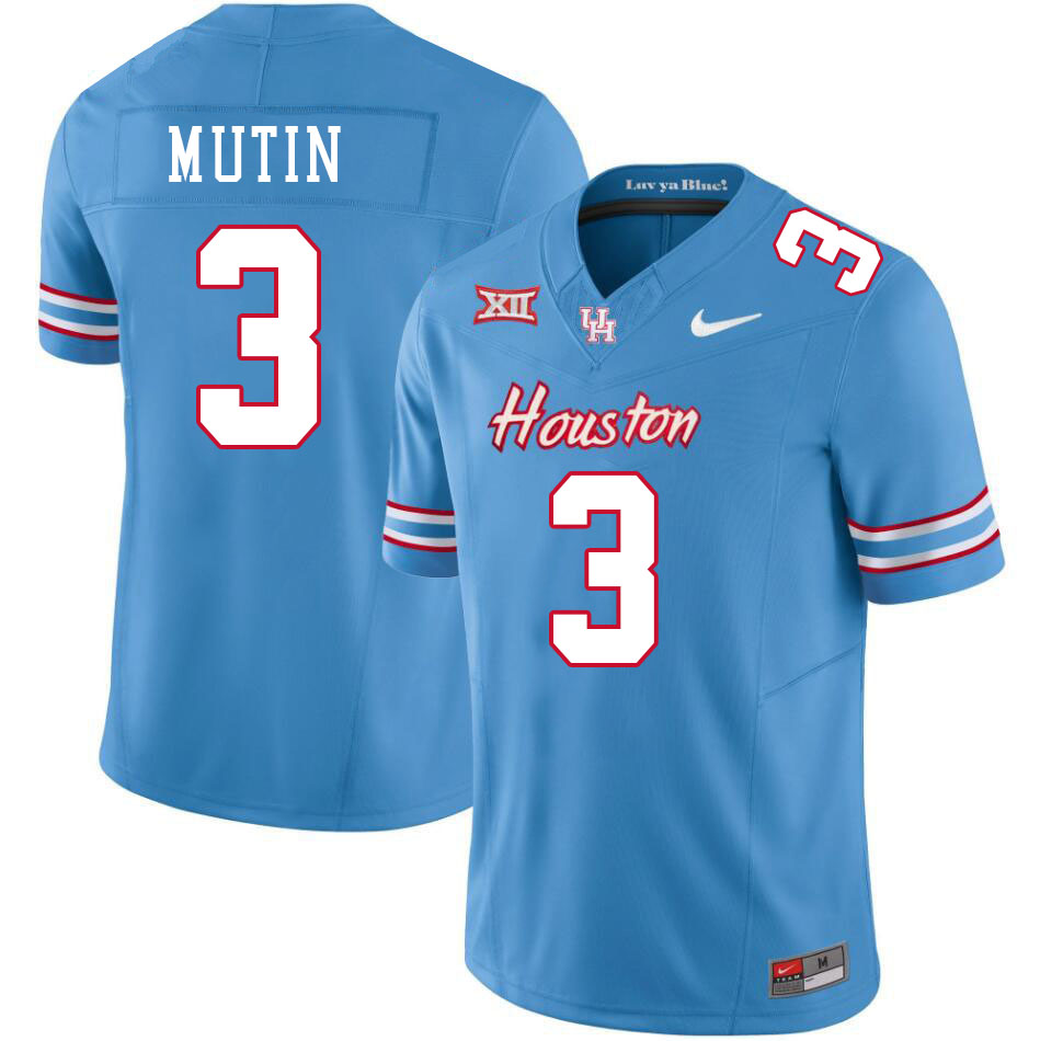 Houston Cougars #3 Donavan Mutin College Football Jerseys Stitched Sale-Oilers